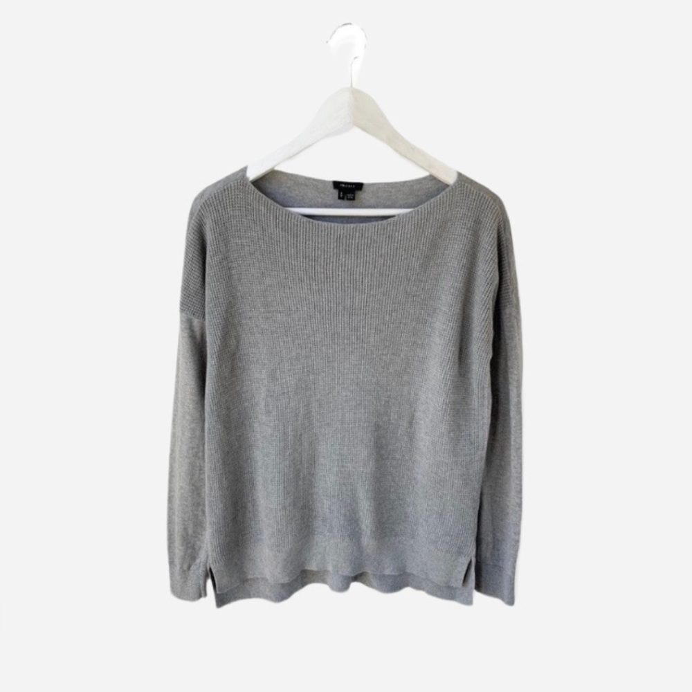 🌸Theory🌸 Women’s Cashmere Cardigan Sweater Sz Small Gray - Picture 9 of 10